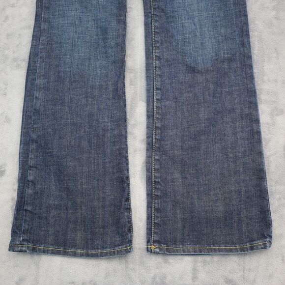 X2 Pants Womens 8L Blue Bootcut Low Rise Button Zip Raw Wash Quality Denim Jeans - Picture 10 of 16